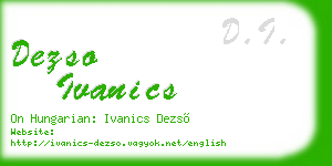 dezso ivanics business card